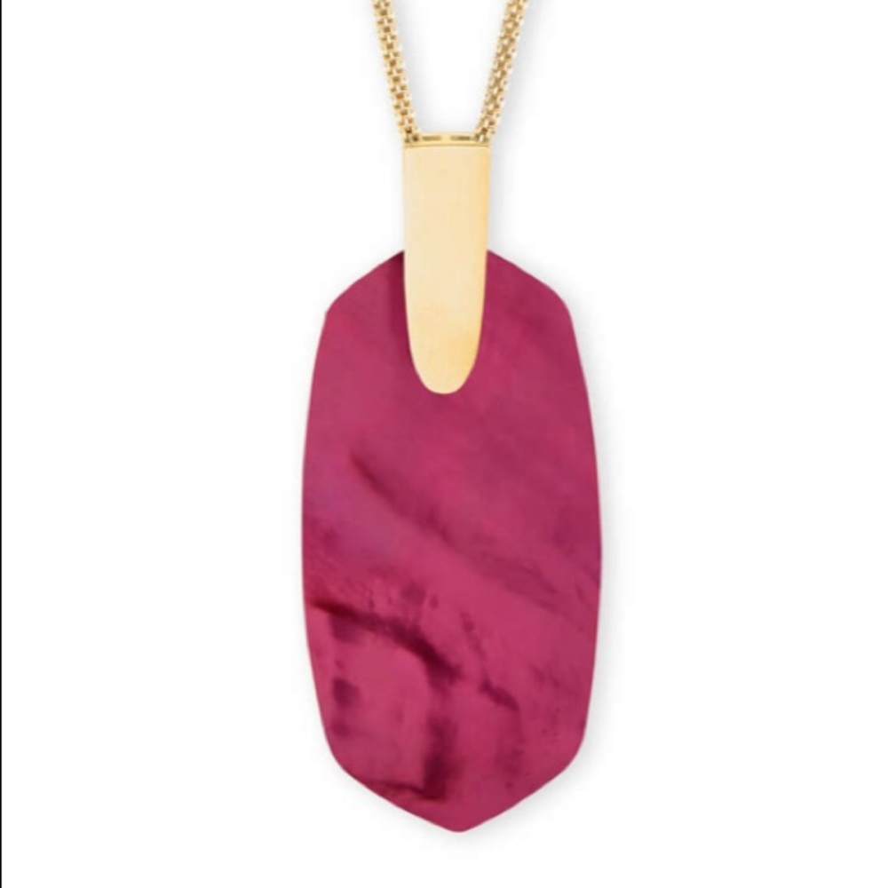 Kendra Scott Inez Long Pendant Necklace In Berry Illusion NIB